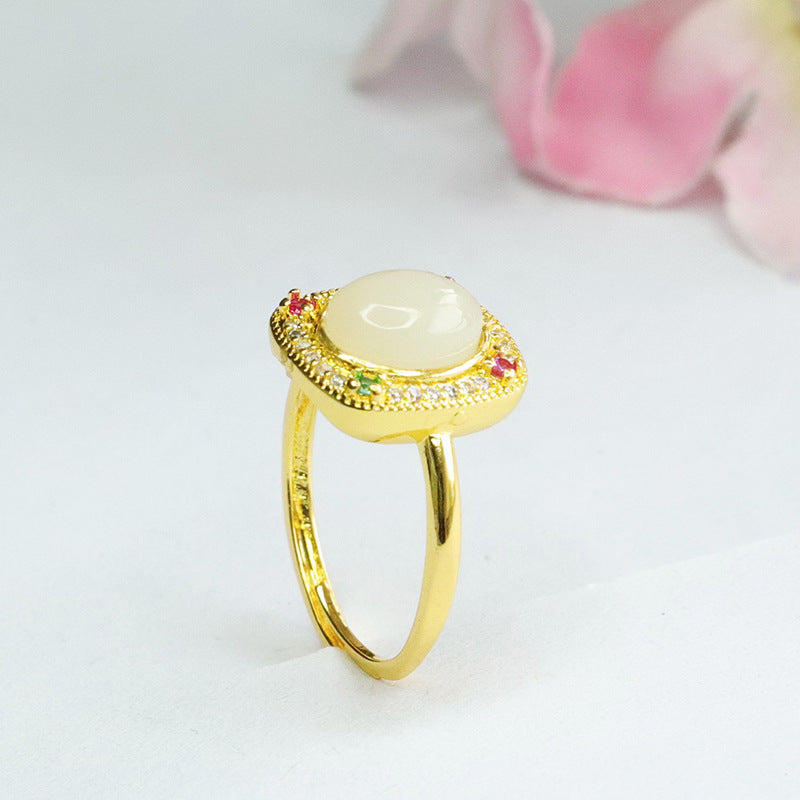 Hetian Jade Vintage Square Ring