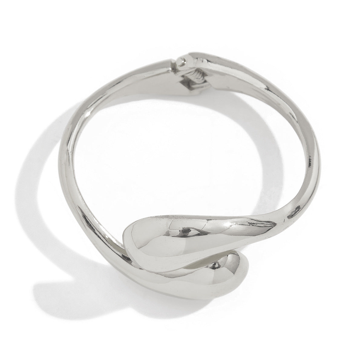 Hot-Selling Hug Open Bracelet Bracelet Alloy Smooth Surface Symmetrical Water Drop Spring