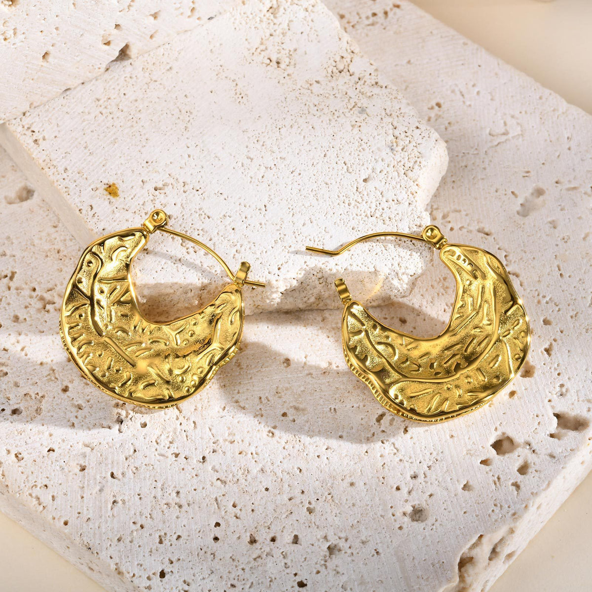 Contemporary Gold-Tone Statement Earrings
