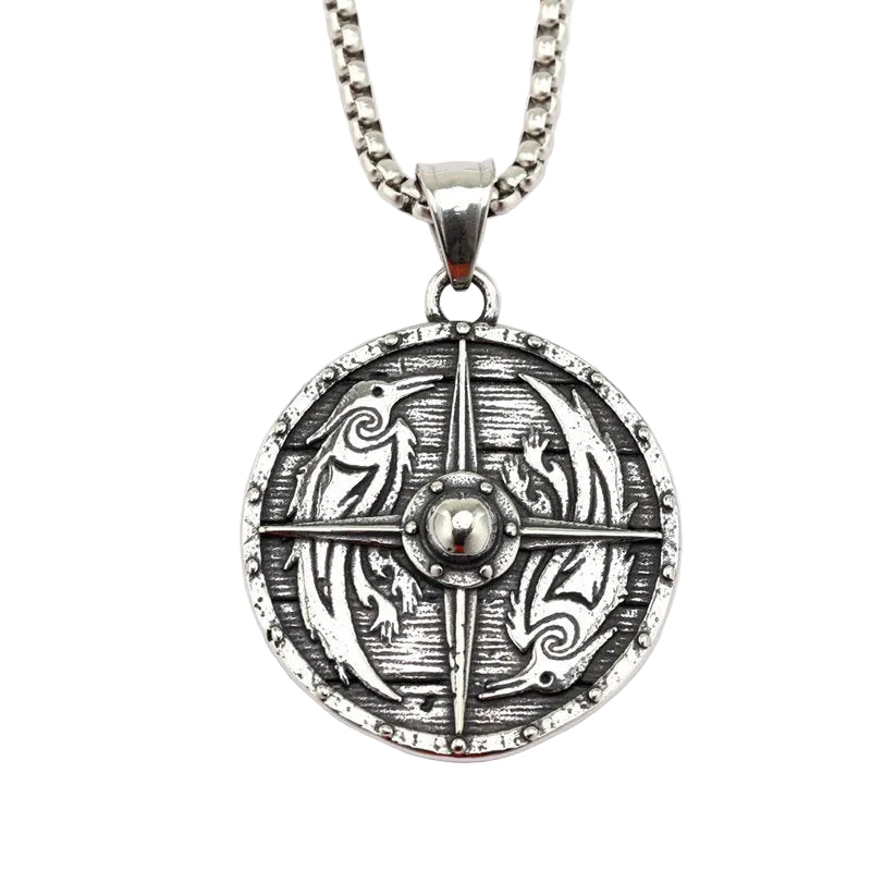 Minimalist Viking Compass Stainless Steel Men's Pendant Necklace