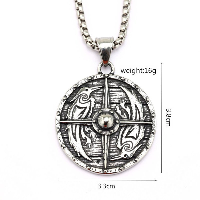 Minimalist Viking Compass Stainless Steel Men's Pendant Necklace