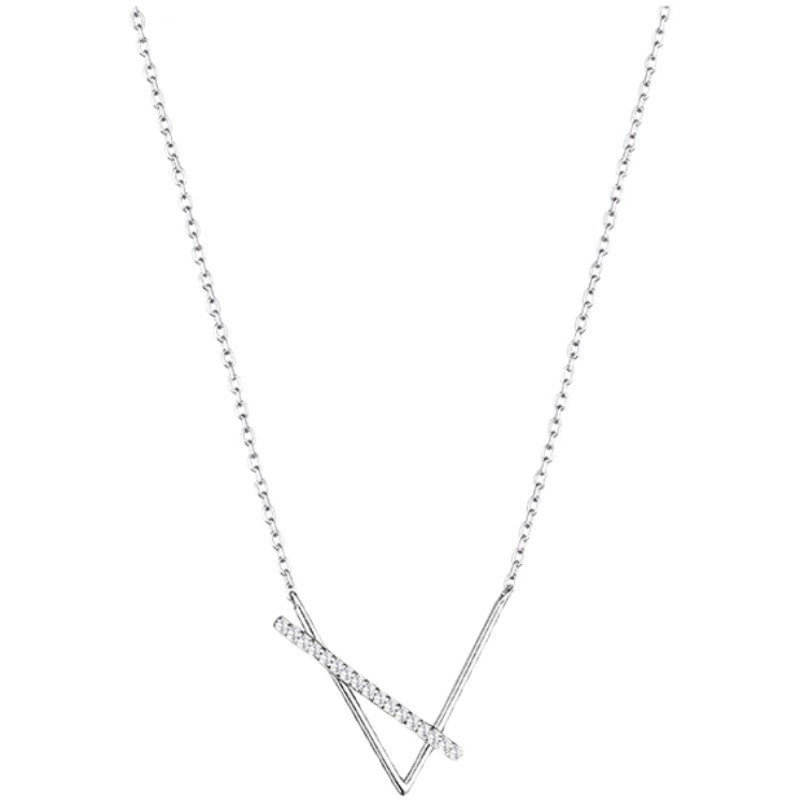 New Sterling Silver Geometric Necklace for Women's Light Luxury Gift