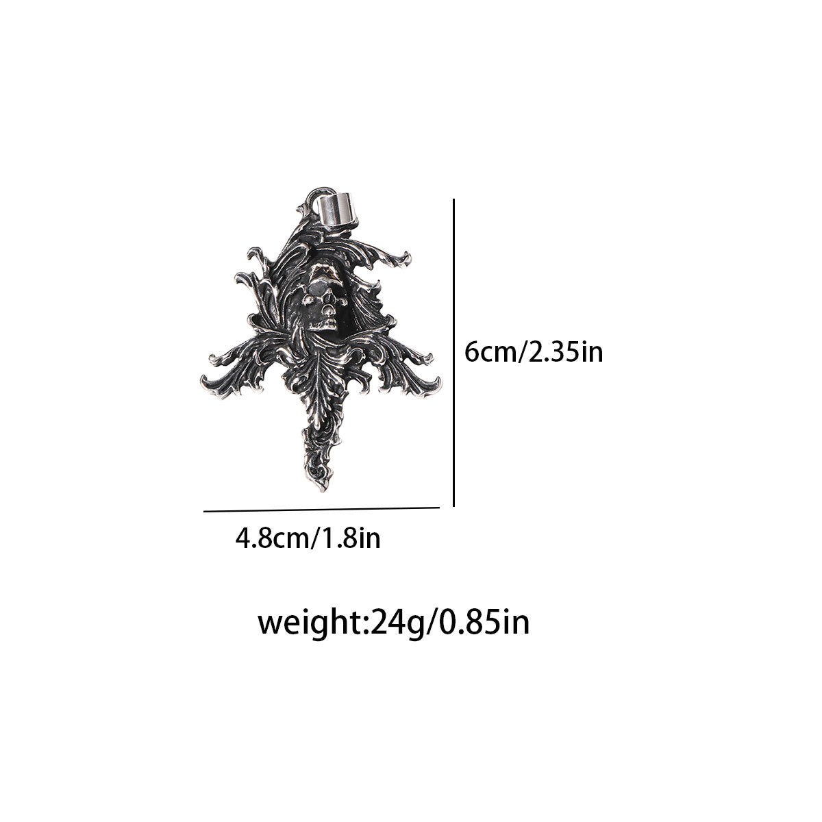 Gothic Stainless Steel Men's Necklace – Hip Hop Skull Pendant