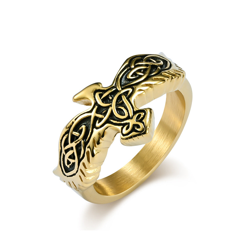 Planderful Celtic Eternal Knot Nordic Eagle Ring Durable Stainless Steel For Men Everyday Genie