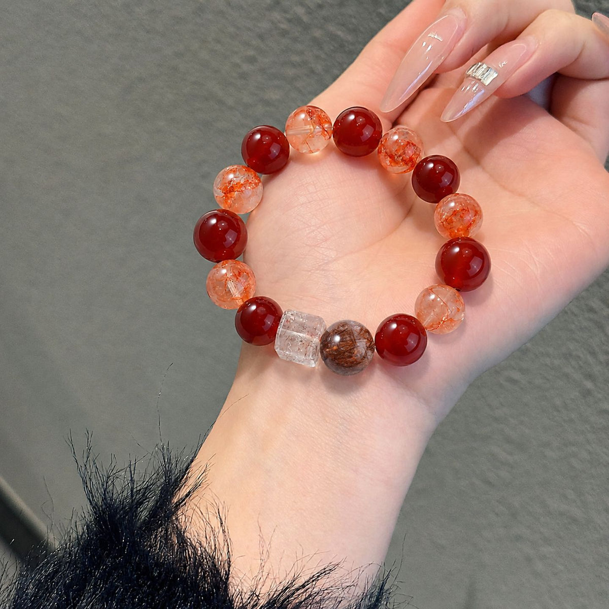 Agate Crystal Floral Bracelet