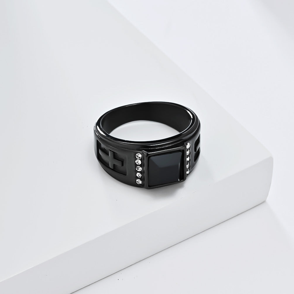 Steel Ring – Vintage Men's Cross Ring