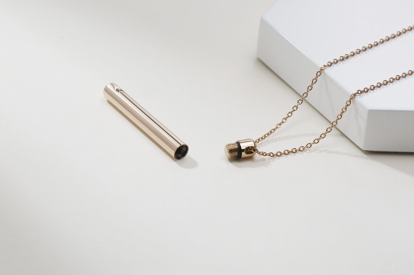 Urn Necklace Stainless Steel Zircon Pendant Necklace Openable