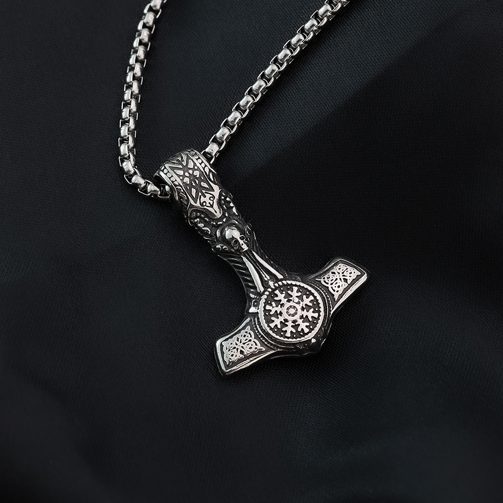 Viking Thor Hammer Pendant Stainless Steel Necklace For Men Norse Symbol Jewelry By Planderful Shop