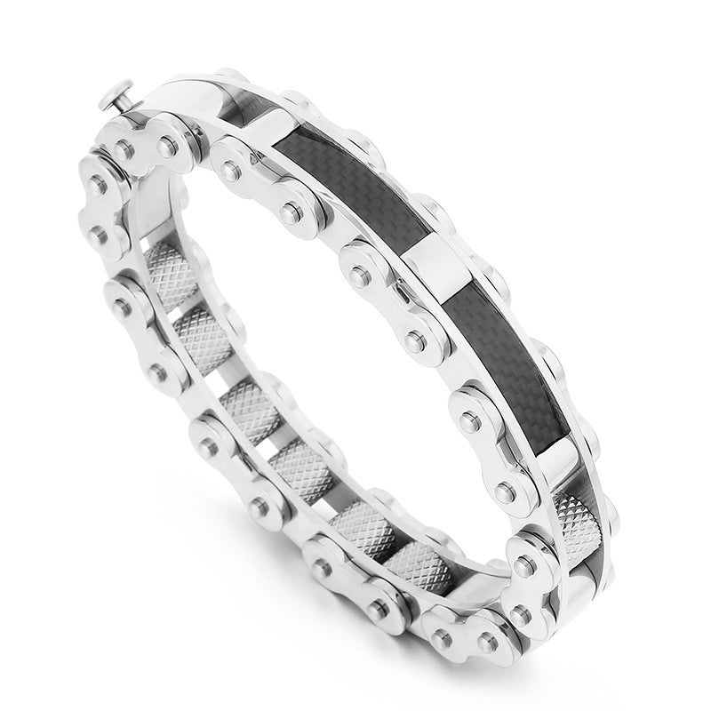 Custom Cool Wholesale Steel Locomotive Bracelet for Men – European and American Hip-Hop Rock Style