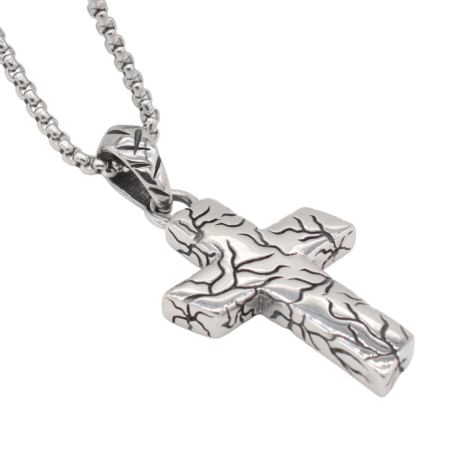 Planderful Everyday Genie – European and American Retro Cross Men's Titanium Steel Pendant Necklace