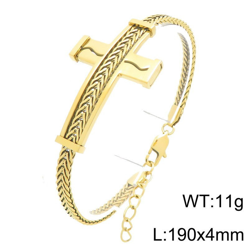 Hip-Hop Cross Bend Bracelet – Keel Chain – Extension Chain