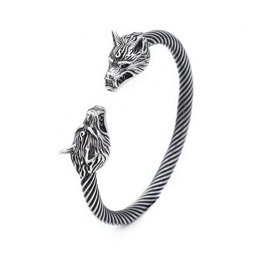 Viking Wolf Stainless Steel Men's Bracelet