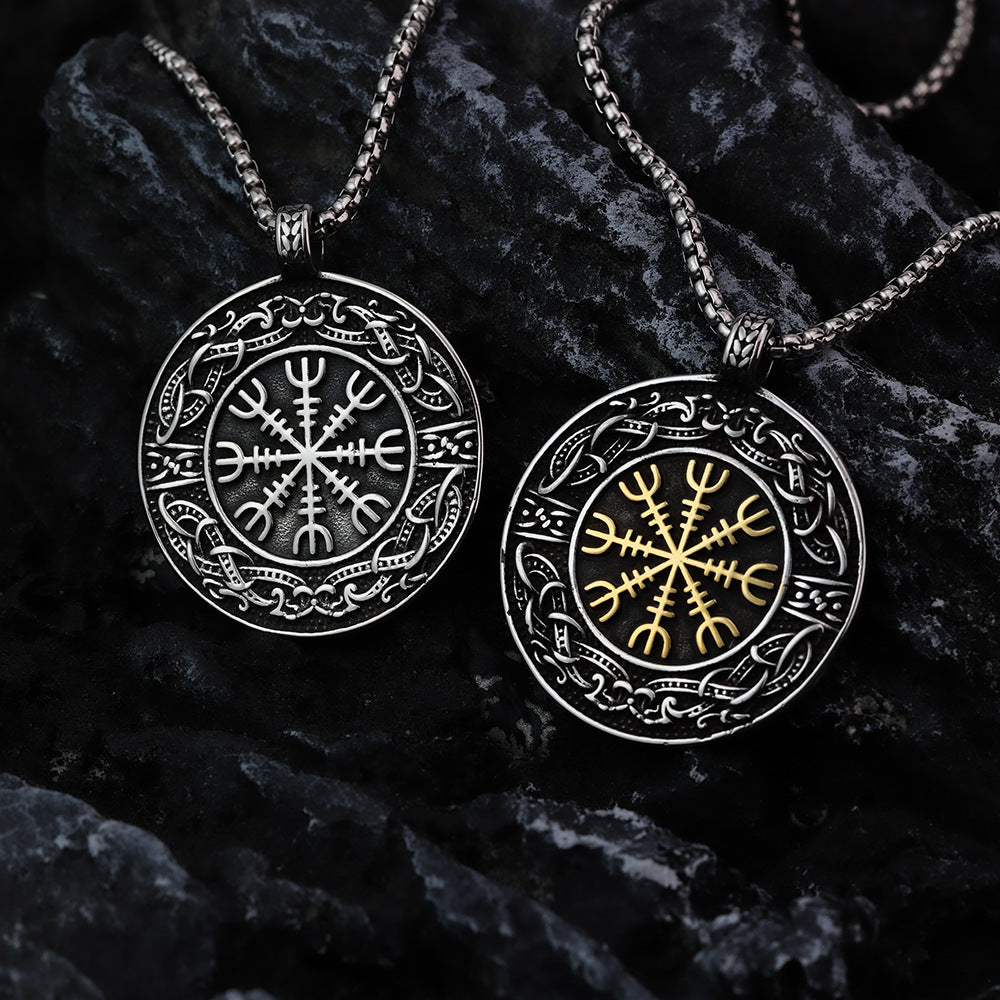 Planderful Viking Compass Necklace For Men Stainless Steel Durability Premium European American Style