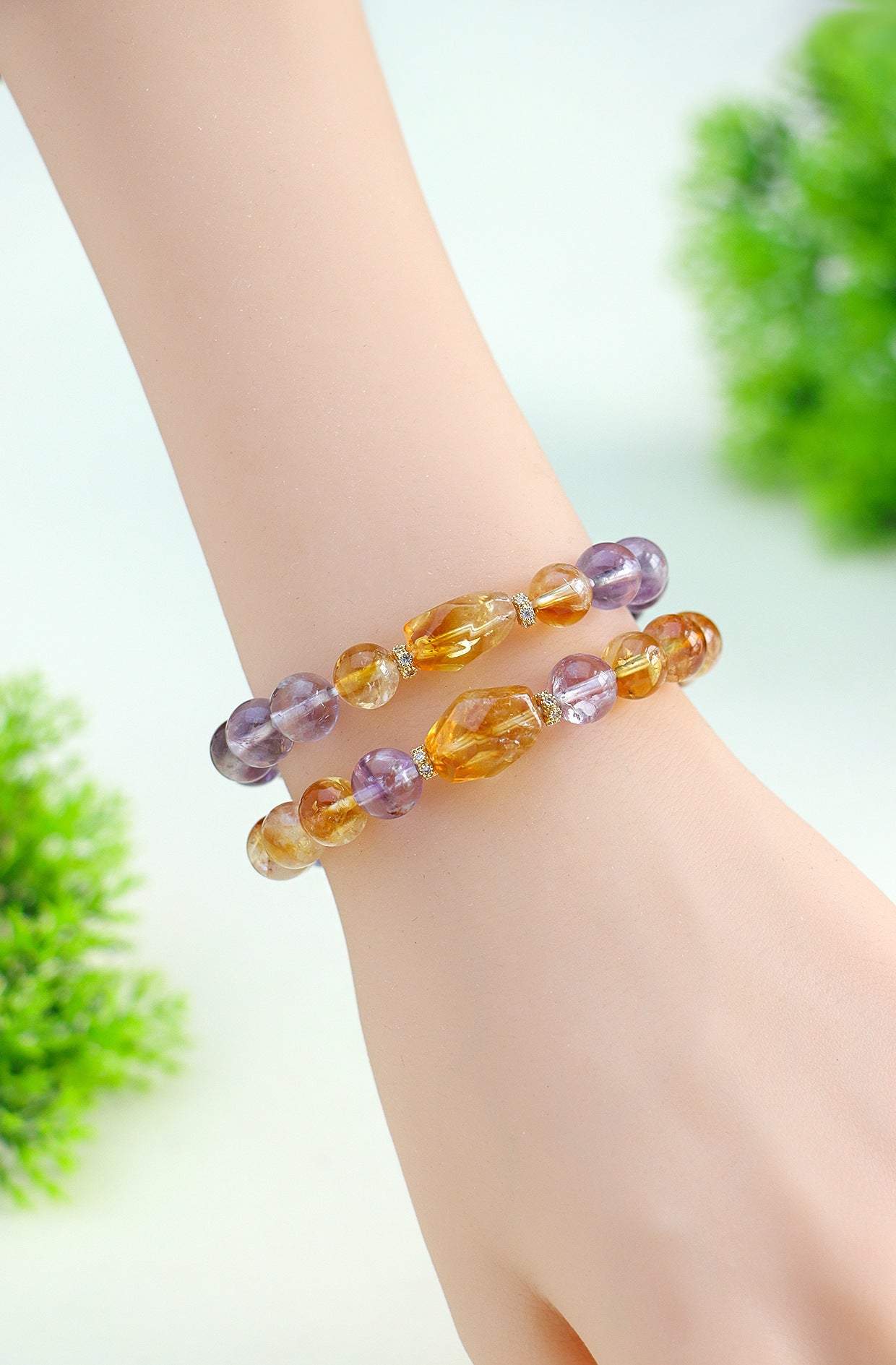 Planderful Fortune's Favor Amethyst Beaded Bracelet – Elegant Crystal Design