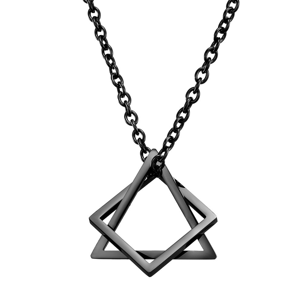 Geometric Steel Necklace For Everyday Wearers Planderful Durable Non Fading Pendant