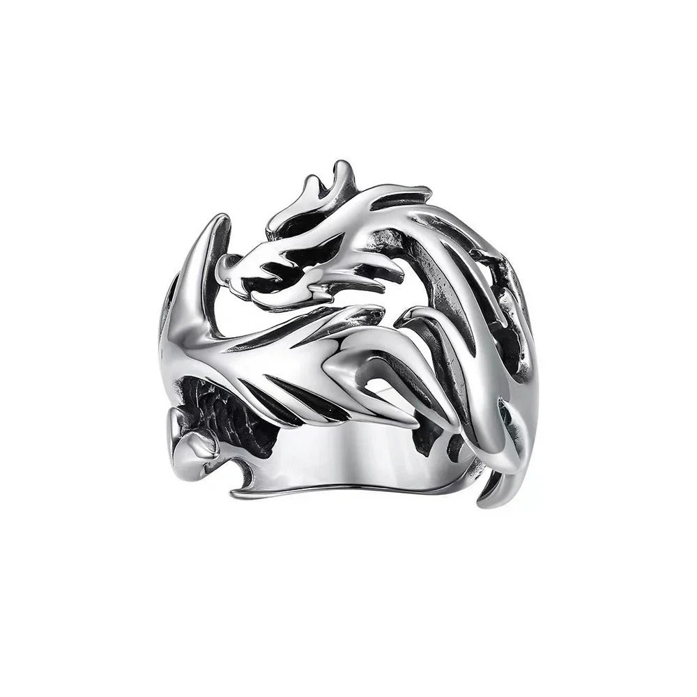 Punk Dragon Stainless Steel Men's Ring