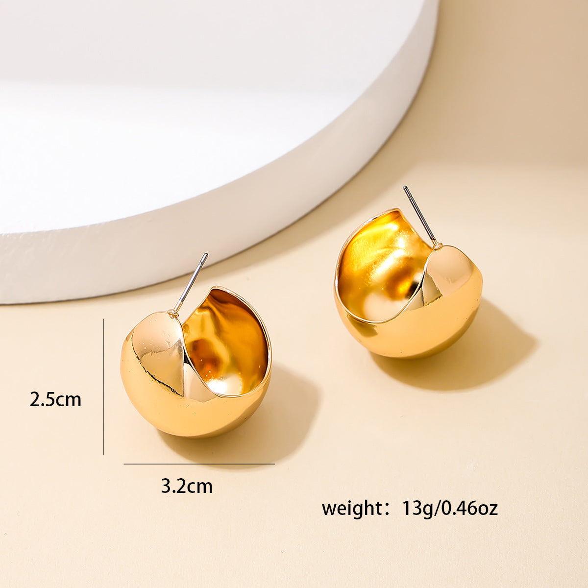 Elegant Metal Geometric Earrings from Vienna Verve Collection