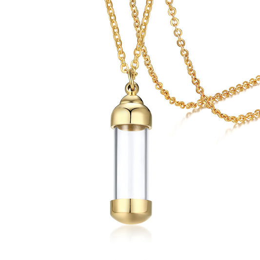 Stainless Steel Glass Pendant Perfume Bottle Jewelry Wholesale