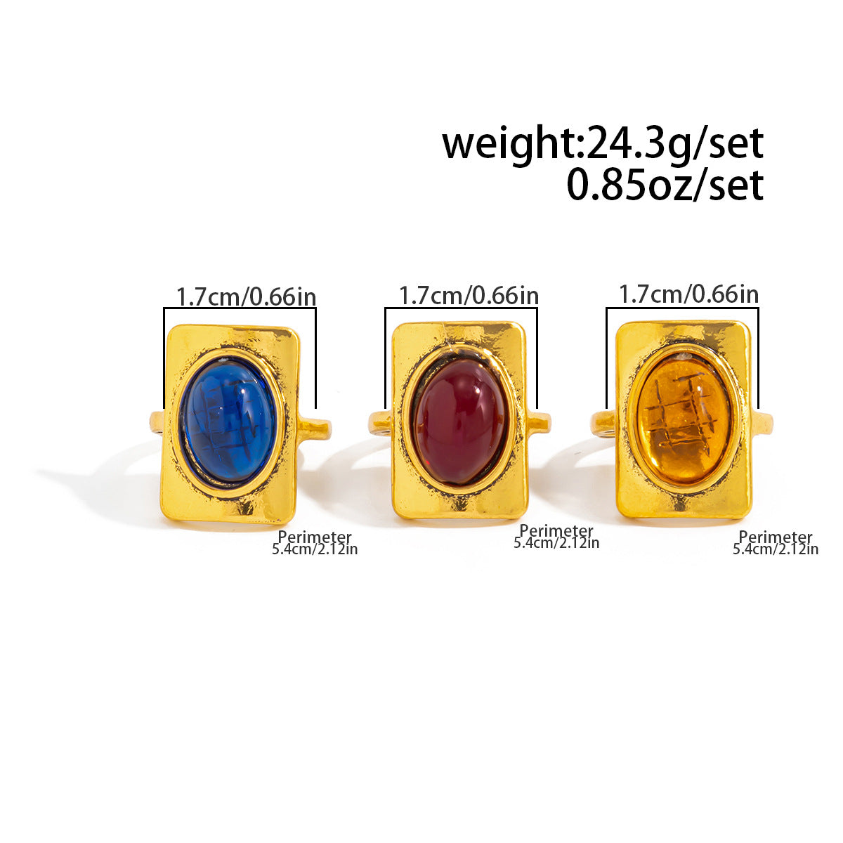 Planderful Vienna Verve Personalized Geometric Ring With Opening Colorful Faceted Zircon For Fashion Forward Women