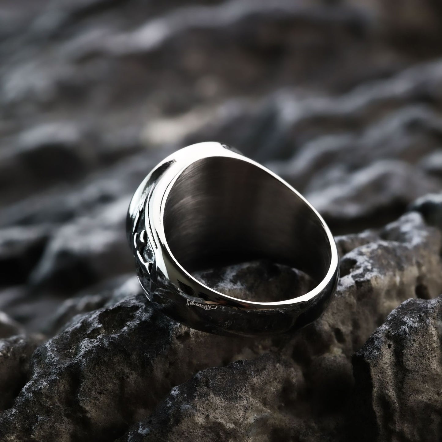 European And American Retro Stainless Steel Men's Ring Personalized Ancient Greek Angel Ring