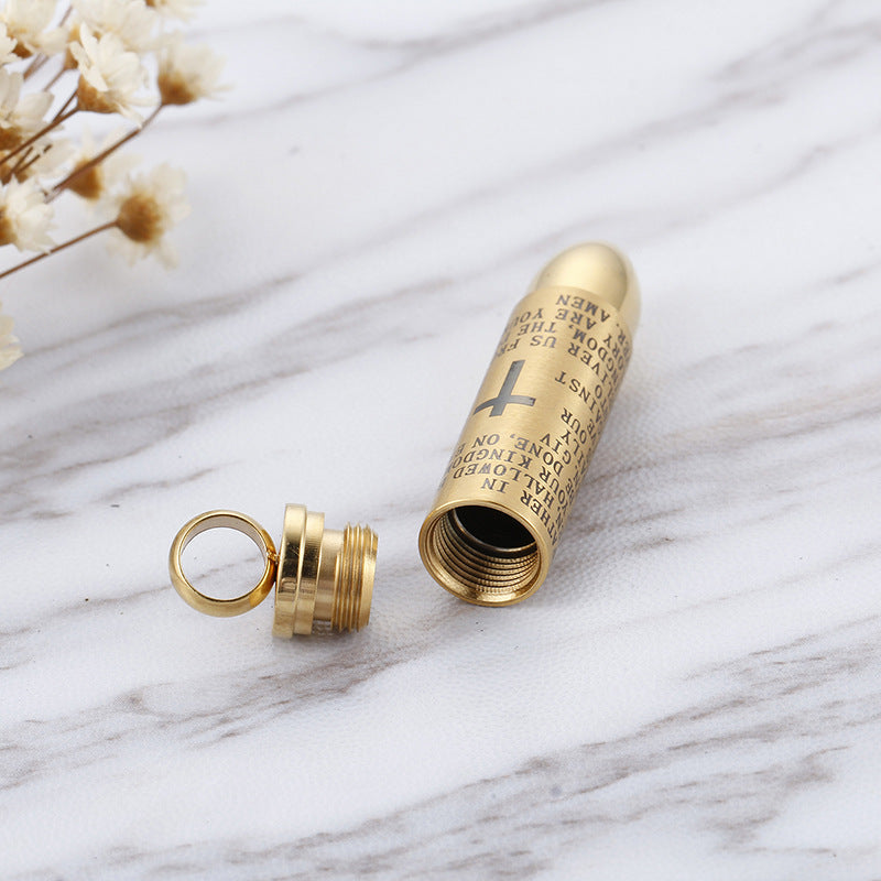 Bullet-Style Titanium Steel Men's Pendant from Planderful Collection