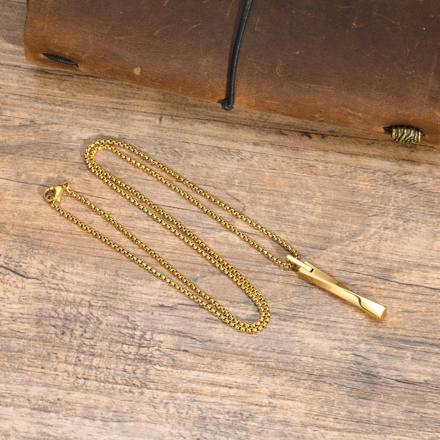 Cross-Border European and American Tungsten Steel Mobius Pendant Steel Necklace for Men