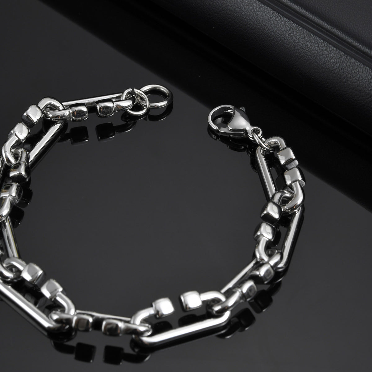 Handmade Chain Trendy Male Stainless Steel Bracelet for Men