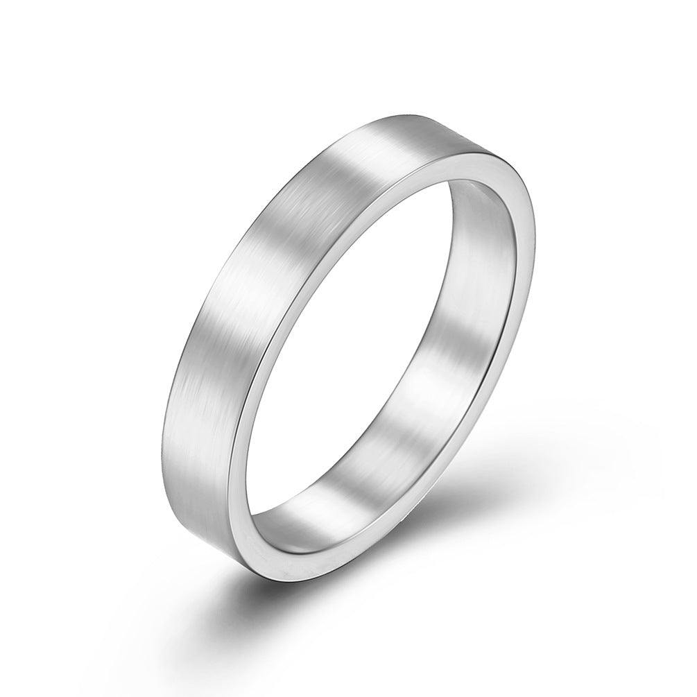 Planderful Titanium Steel Ring 4mm Matte Brushed Unisex Fade Resistant Jewelry For Men And Women Everyday Wear
