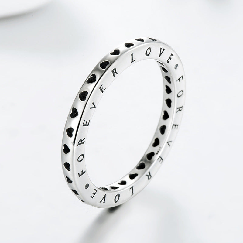 S925 Sterling Silver Heart Ring with Vintage Design, Feminine Charm, and Instagram-Ready Style