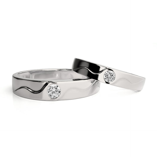 Spring And Summer New Silver Ring Pair With Moissanite