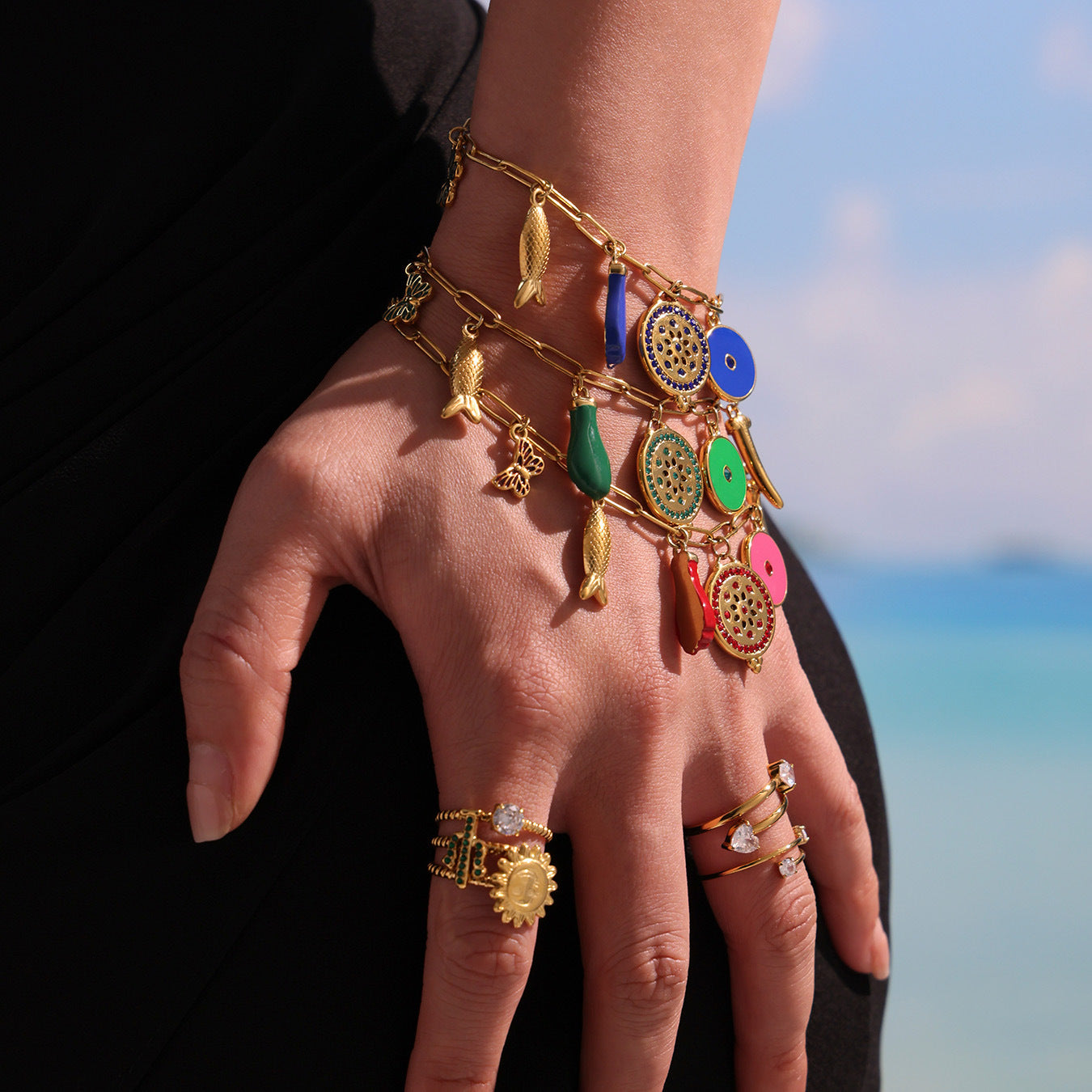 Planderful Dripping Oil Pendant Bracelet For Summer