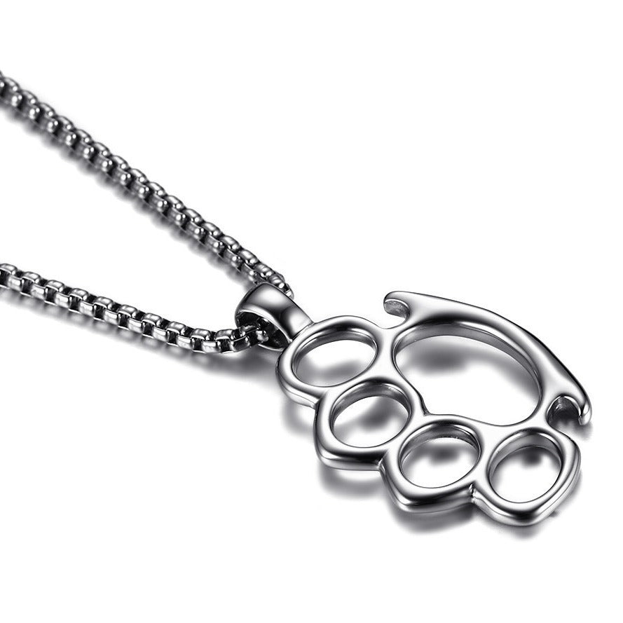 Cross-Border E-Commerce Jewelry Simple Men's Pendant Steel Color Animal Footprint Pendant