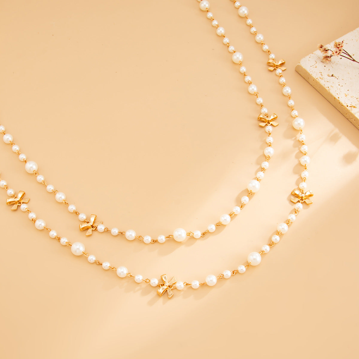 Retro Star-Shaped Fringed Sweater Chain For Imitation Pearls Stacked With Long Necklaces Necklace