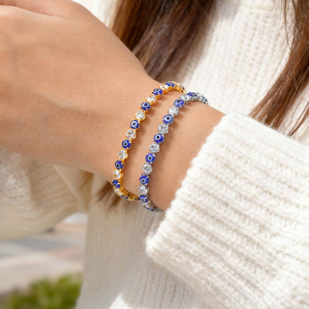 Devil's Eye Zircon Copper Bracelet Unisex