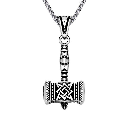 Planderful Stainless Steel Pendant Necklace Viking Retro Punk Style Durable For Unisex Gift