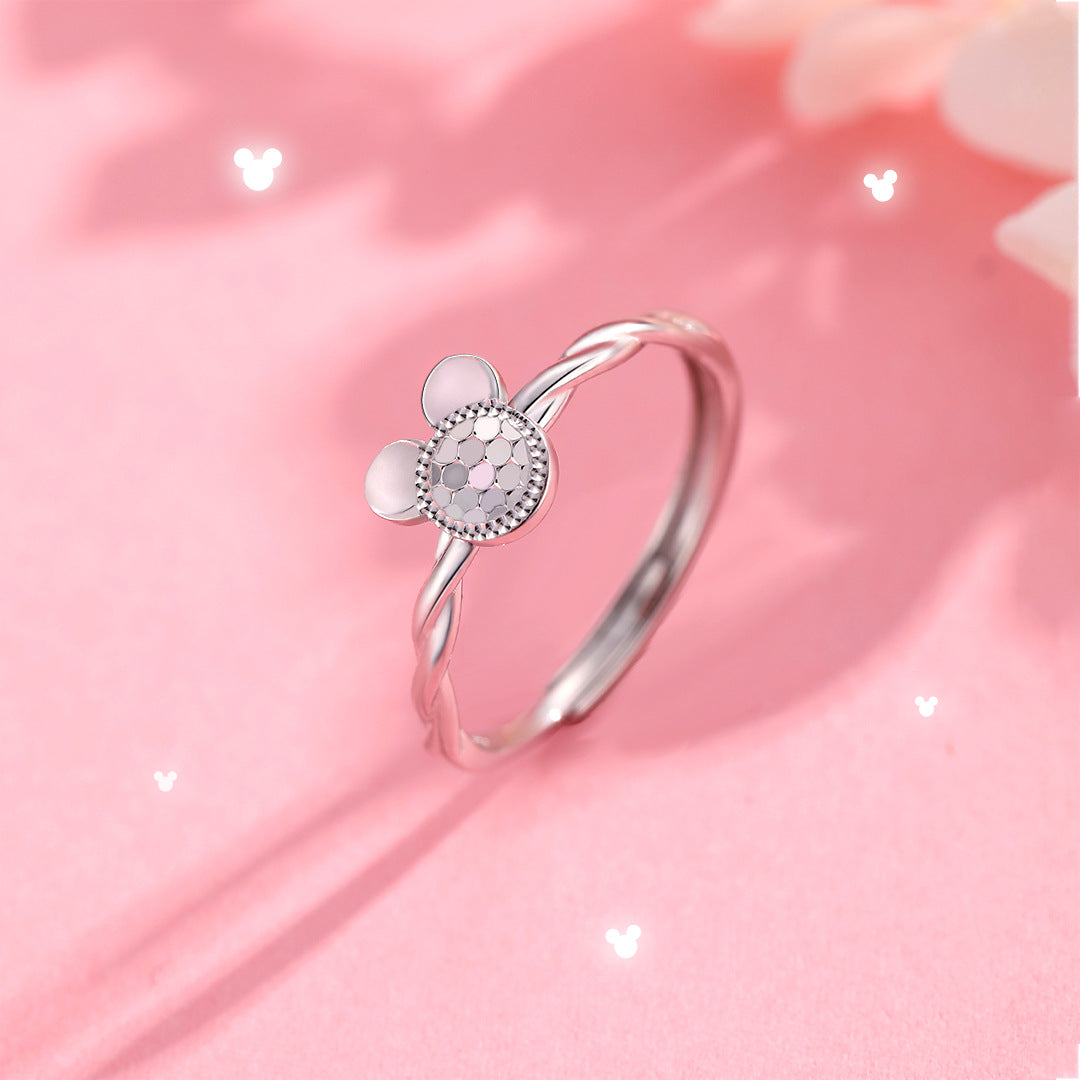 Mickey S925 Sterling Silver Ring Fairy Tale Whimsical Adjustable For Girlfriend Planderful