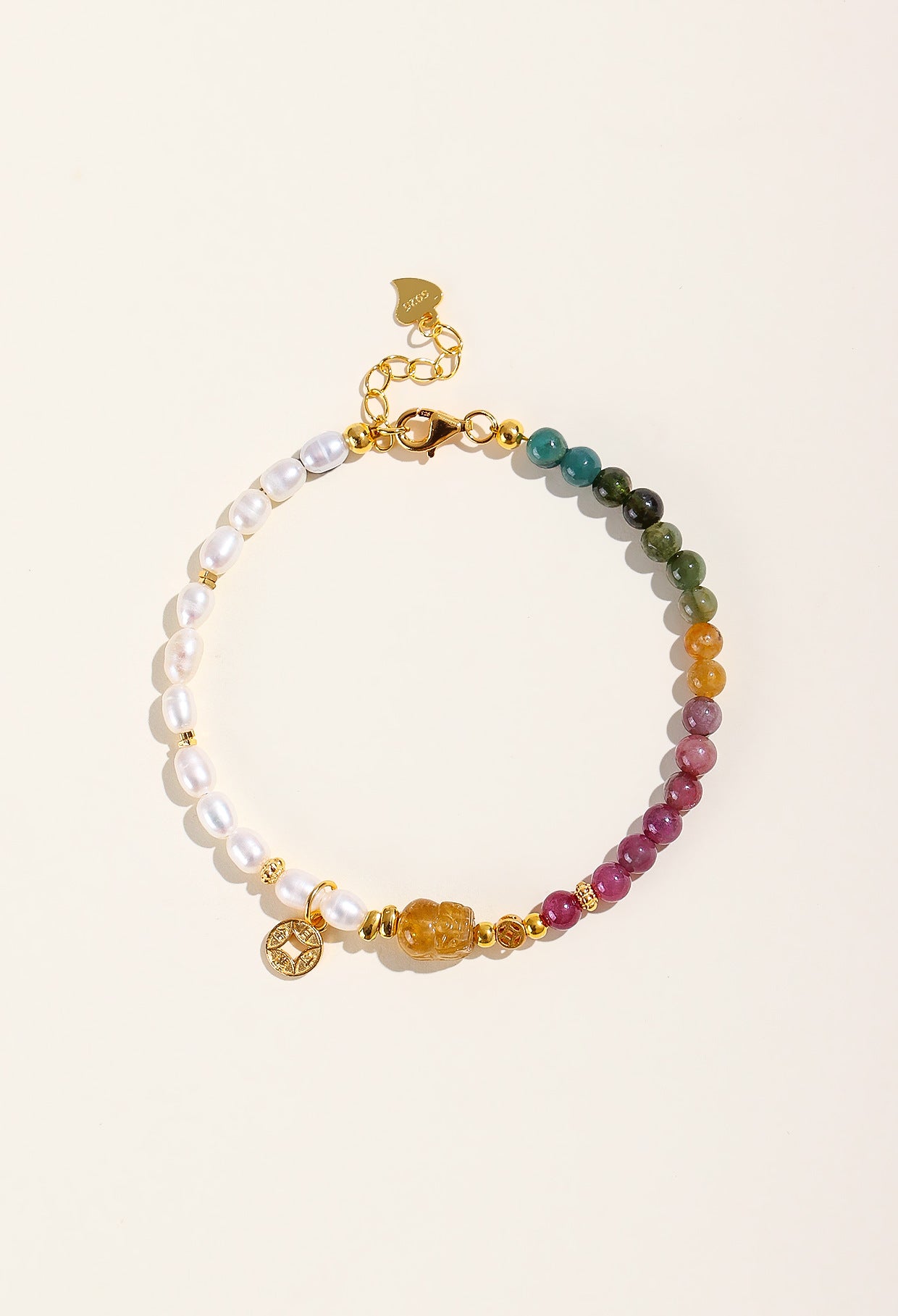 Planderful Fortune's Favor Bracelet – Elegant Freshwater Pearl and Tourmaline Design
