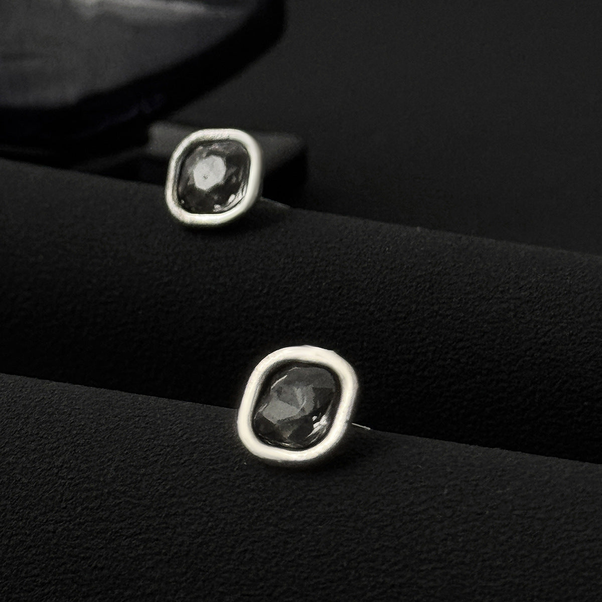 Planderful Vienna Verve Square Gemstone Fringed Stud Earrings For Women Retro European Style Statement Jewelry