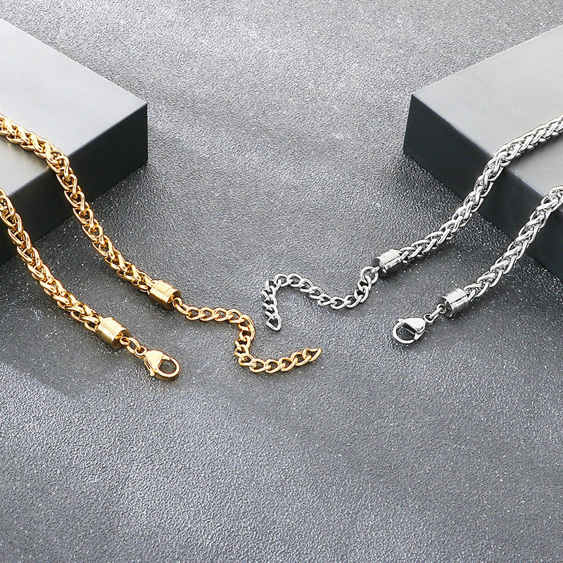 Collarbone Chain, Hip Hop Pig Nose Chain, Vacuum Electroplated Flower Basket Chain, Stainless Necklace