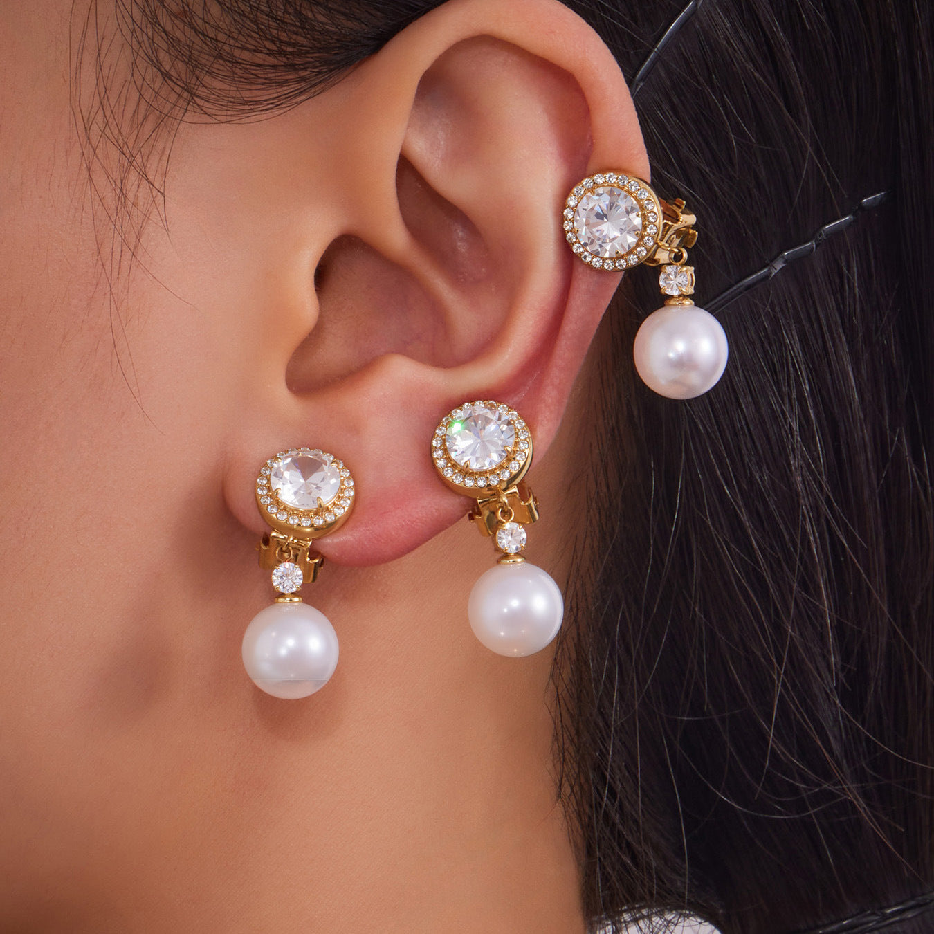 Planderful Everyday Genie Zircon Pearl Earrings For Women