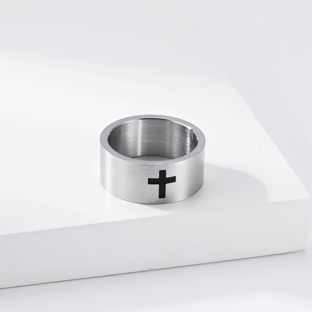 Vintage Cross Stainless Steel Men's Ring