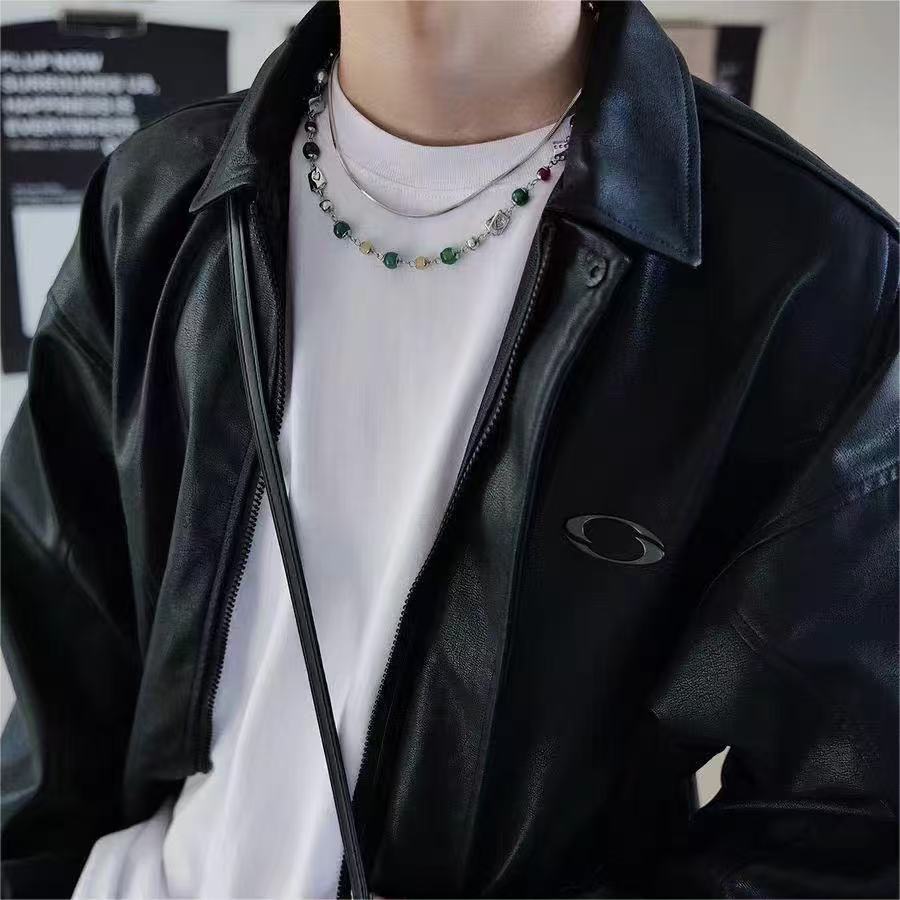 Planderful Jewelry Beaded Color Necklace Steel Chain Elegant Everyday Necklace For Women