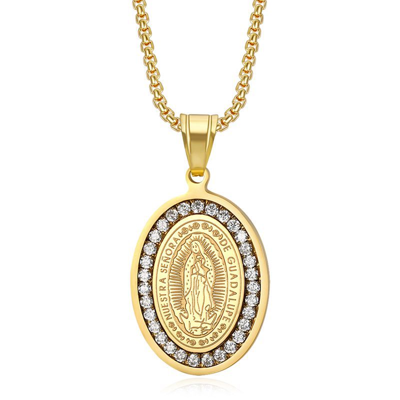 Planderful Hip Hop Jewelry Necklace Gold Plated Titanium Steel Pendant With AAA Zircon For Trendy Fashion Lovers