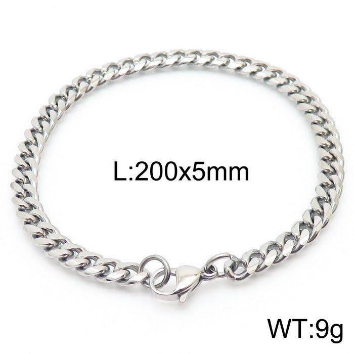 Cool Men's Titanium Steel Does Not Fade Lobster Buckle Bracelet Girls Niche Bracelet A