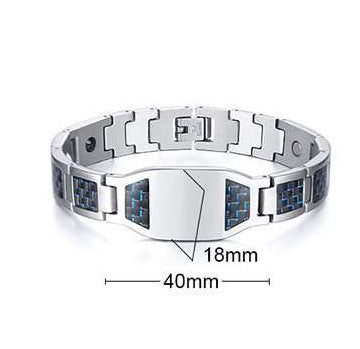 Carbon Fiber Black Stainless Steel Bracelet for Men