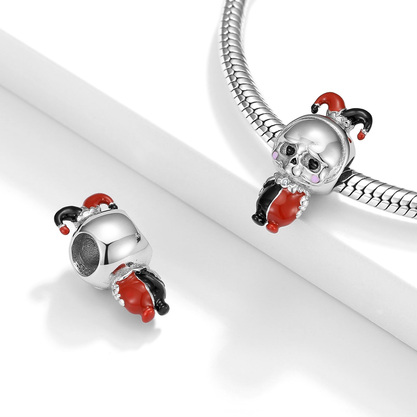 Halloween Joker Skeleton Silver Pendant