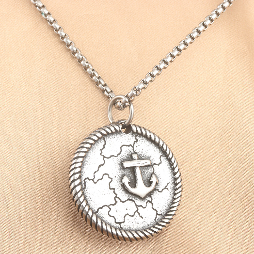 European And American Stainless Steel Skull Pendant Punk Necklace