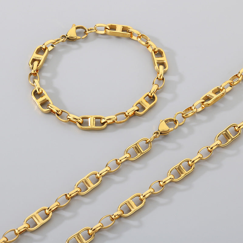 Hipster Hip Hop Japanese Chain Necklace Bracelet For Men