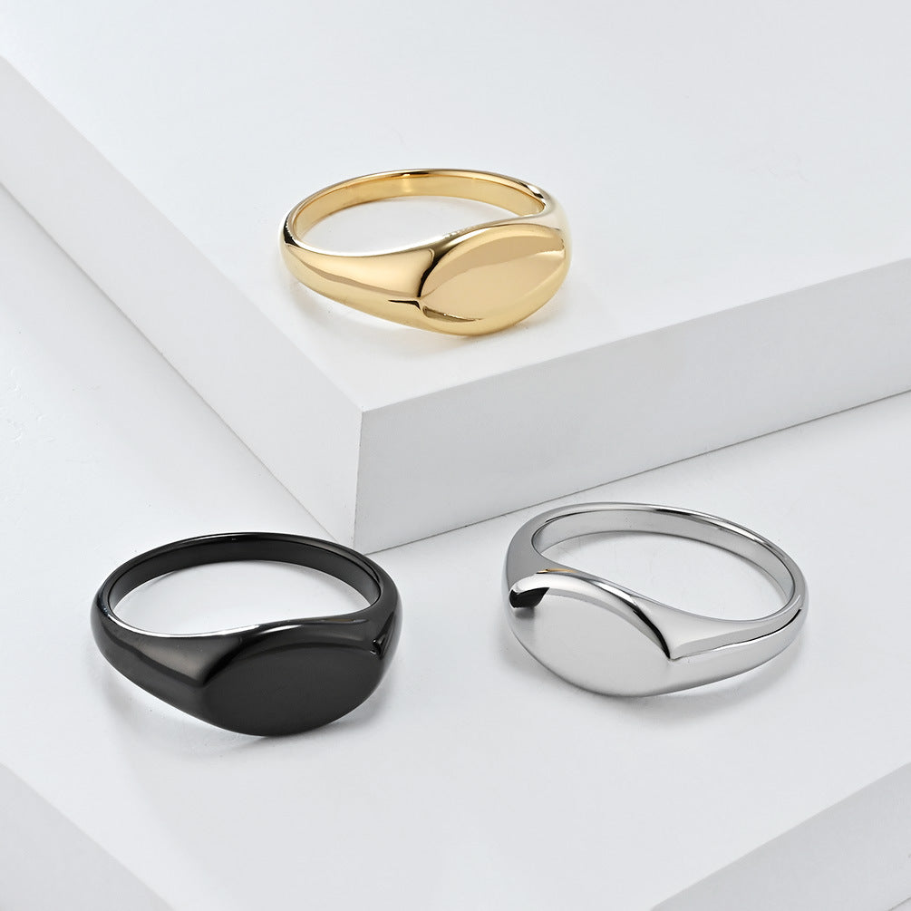 Simple High-End Glossy Titanium Steel Ring Fashion Jewelry