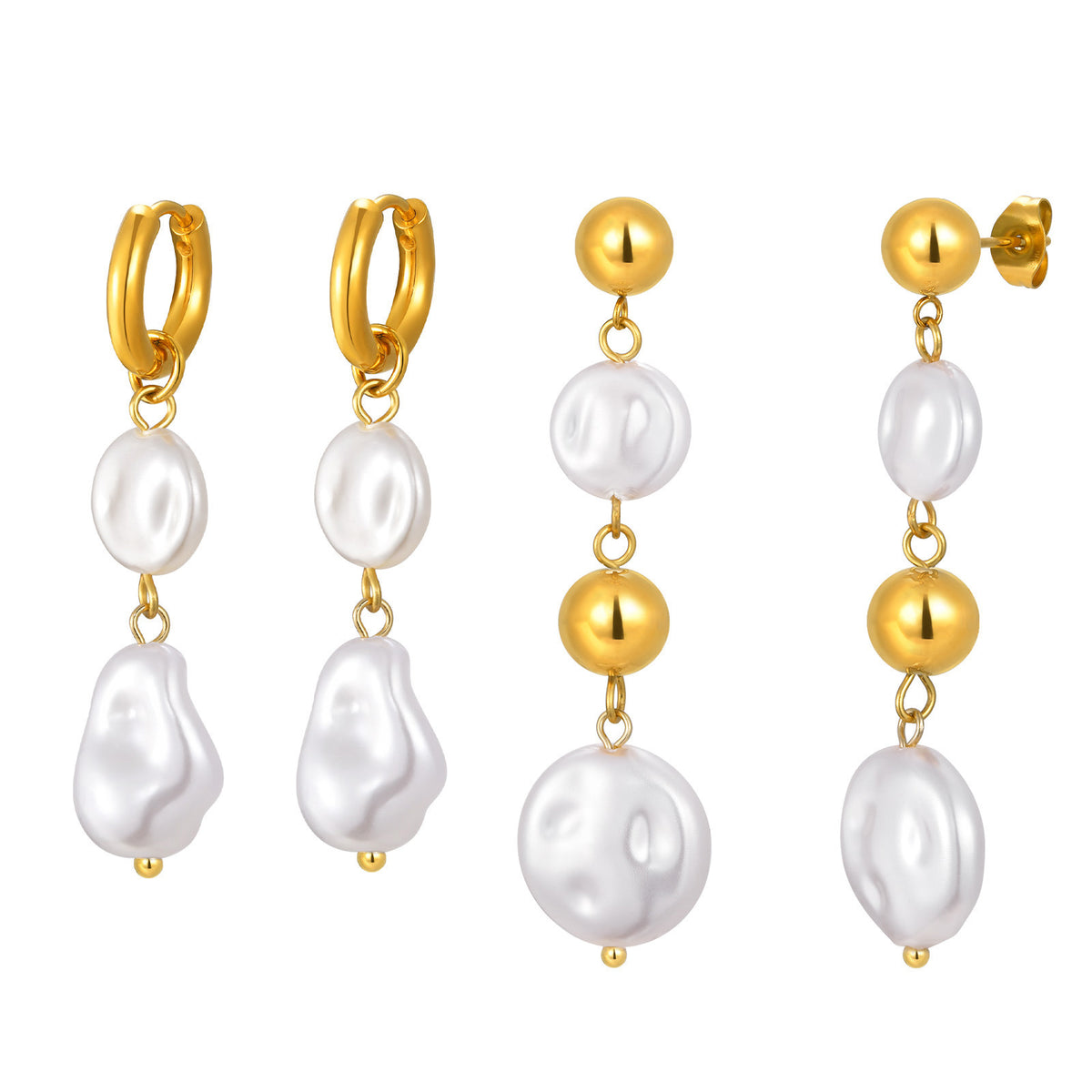 Stainless Steel Pearl Earrings